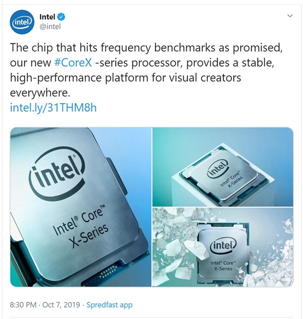 Intel花式“揶揄”对手：新酷睿X可以达到标称加速频率