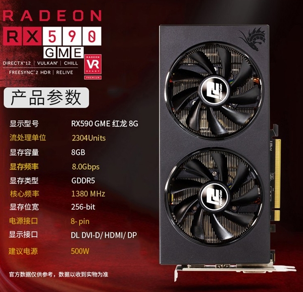 AMD RX 590 GME显卡悄然上架：降频、降价