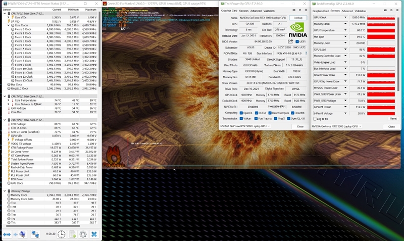 AMD还得加把力！77W的i7-12700H对决90W的锐龙9 6900HX