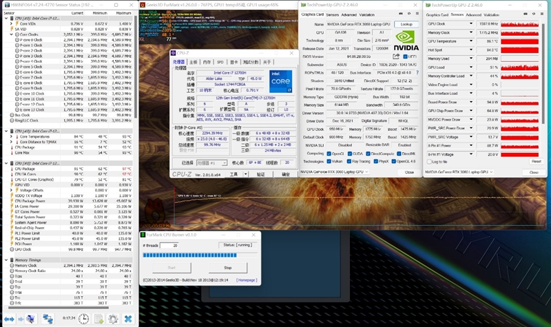 AMD还得加把力！77W的i7-12700H对决90W的锐龙9 6900HX