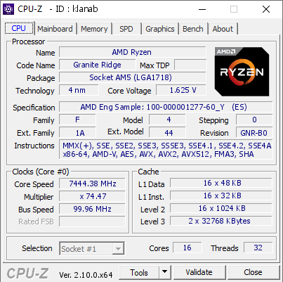 Zen5超频新记录!AMD锐龙9 9950X全16核飚到7.45GHz、9900X 7.4GHz