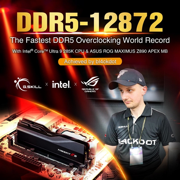 惊人的DDR5-12872!芝奇内存创下全新超频世界纪录