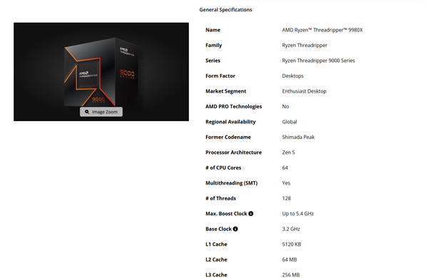 AMD 64核顶配CPU!线程撕裂者9980X现身Geekbench:多核暴涨16%